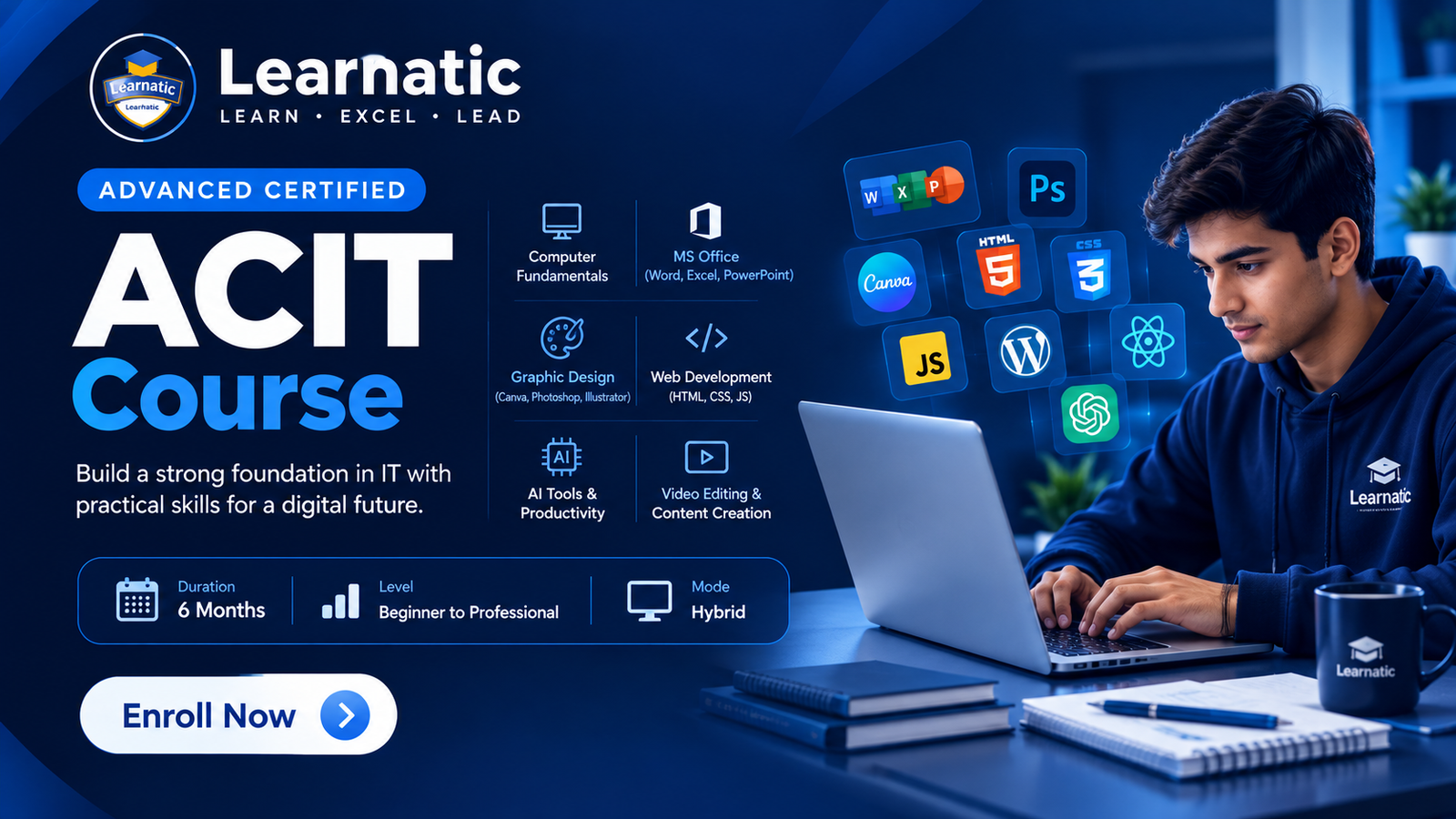 Advanced Certified Information Technology (ACIT) Course course at Learnatic Karachi